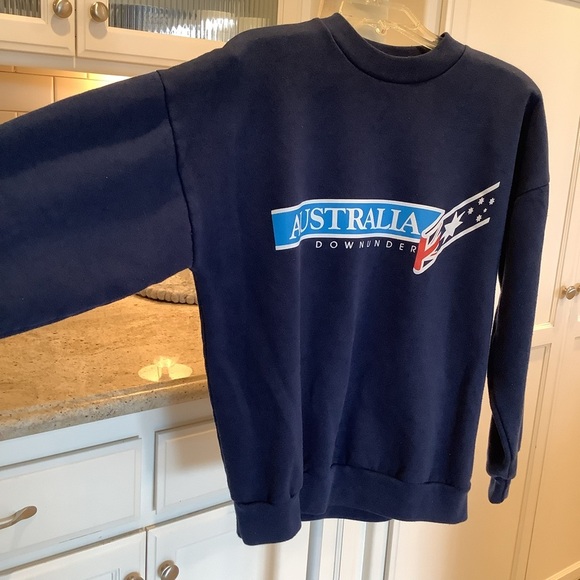 Australia Downunder Navy Crewneck Sweatshirt Vintage Medium - Picture 4 of 6